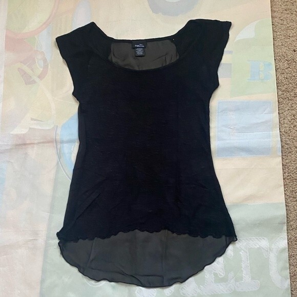 Rue 21 Black Tank top with back mesh see through sz m - Picture 3 of 9